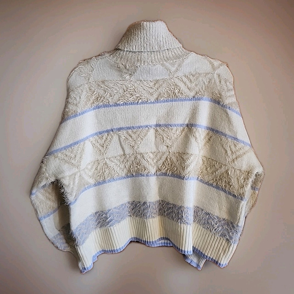 Women's Davi & Dani Pullover Turtleneck Sweater Oversized Balloon Sleeve Sz M A2 - Picture 2 of 8